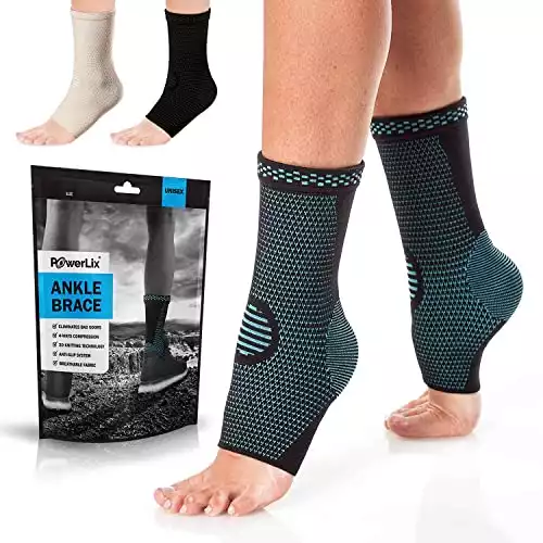 PowerLix Ankle Brace Compression Support Sleeve (Pair)