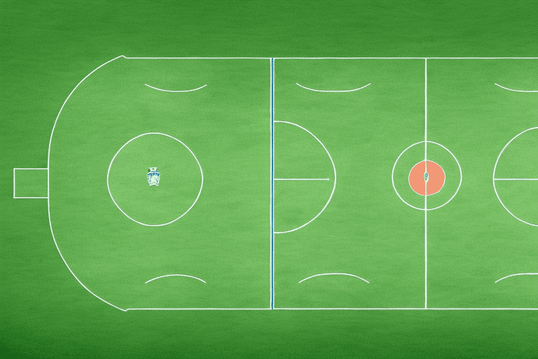 A soccer field with the 4-1-3-2 formation marked out