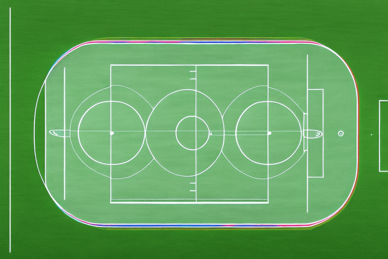 A soccer field with the u11 dimensions labeled